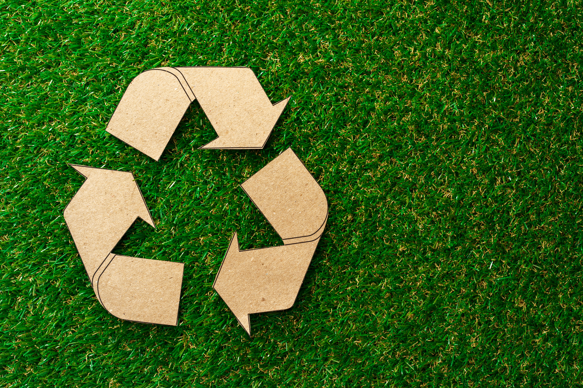 Recycling eco concept with cardboard recycle sign